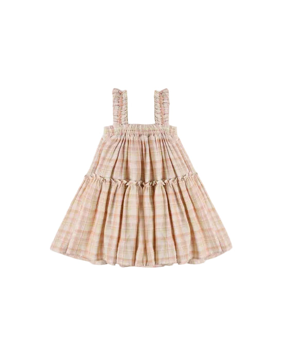 dress summer plaid tiered jumper - plaid
