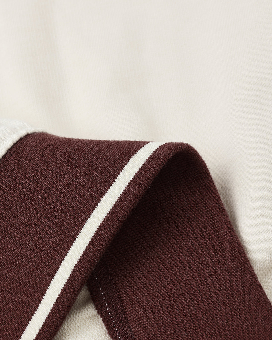 top l/s color trim varsity collared sweatshirt - natural