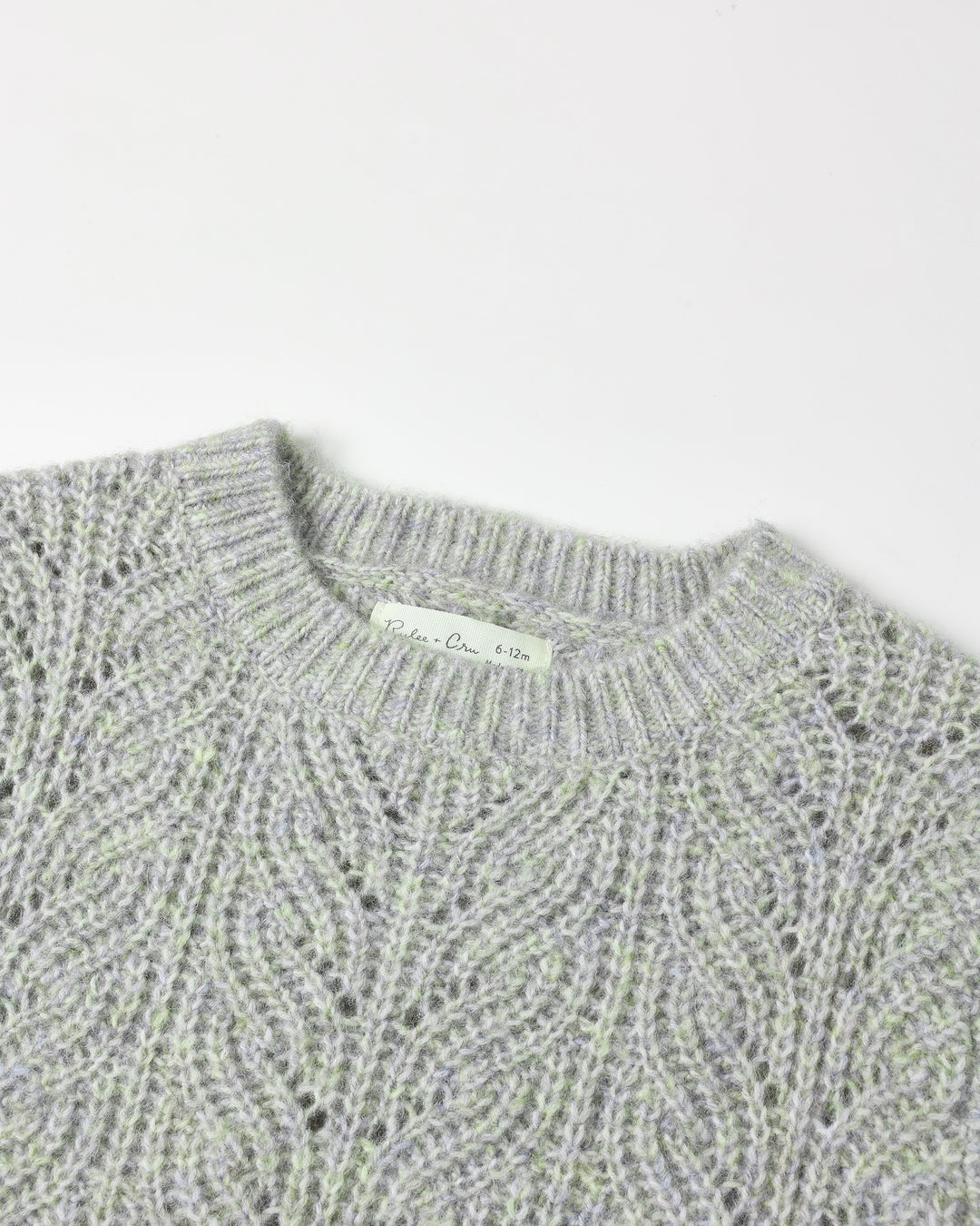 top l/s mixed knit sweater - blue