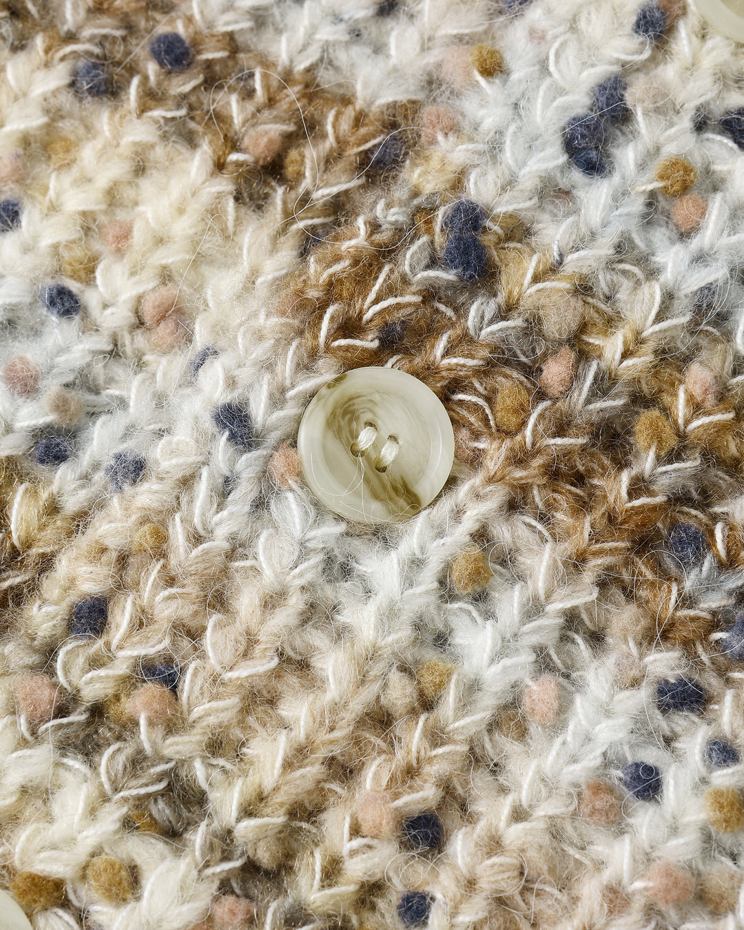 top l/s multi stripe knit cardigan - natural