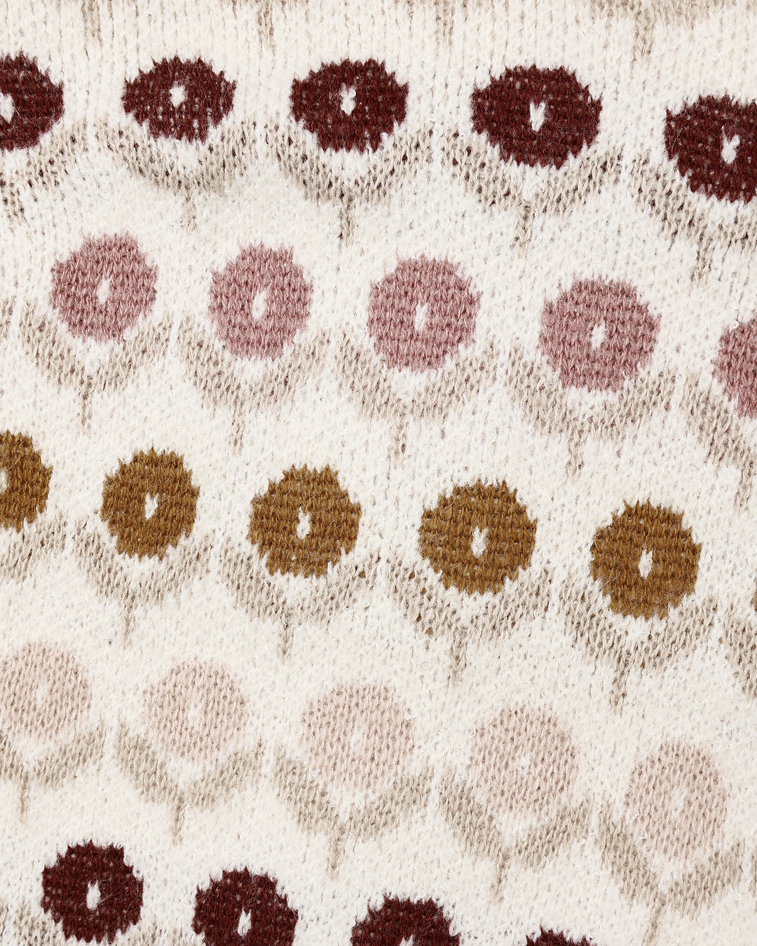 top l/s knit floral jacquard cardigan - natural