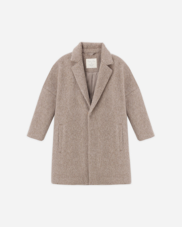 coat wool longline - camel
