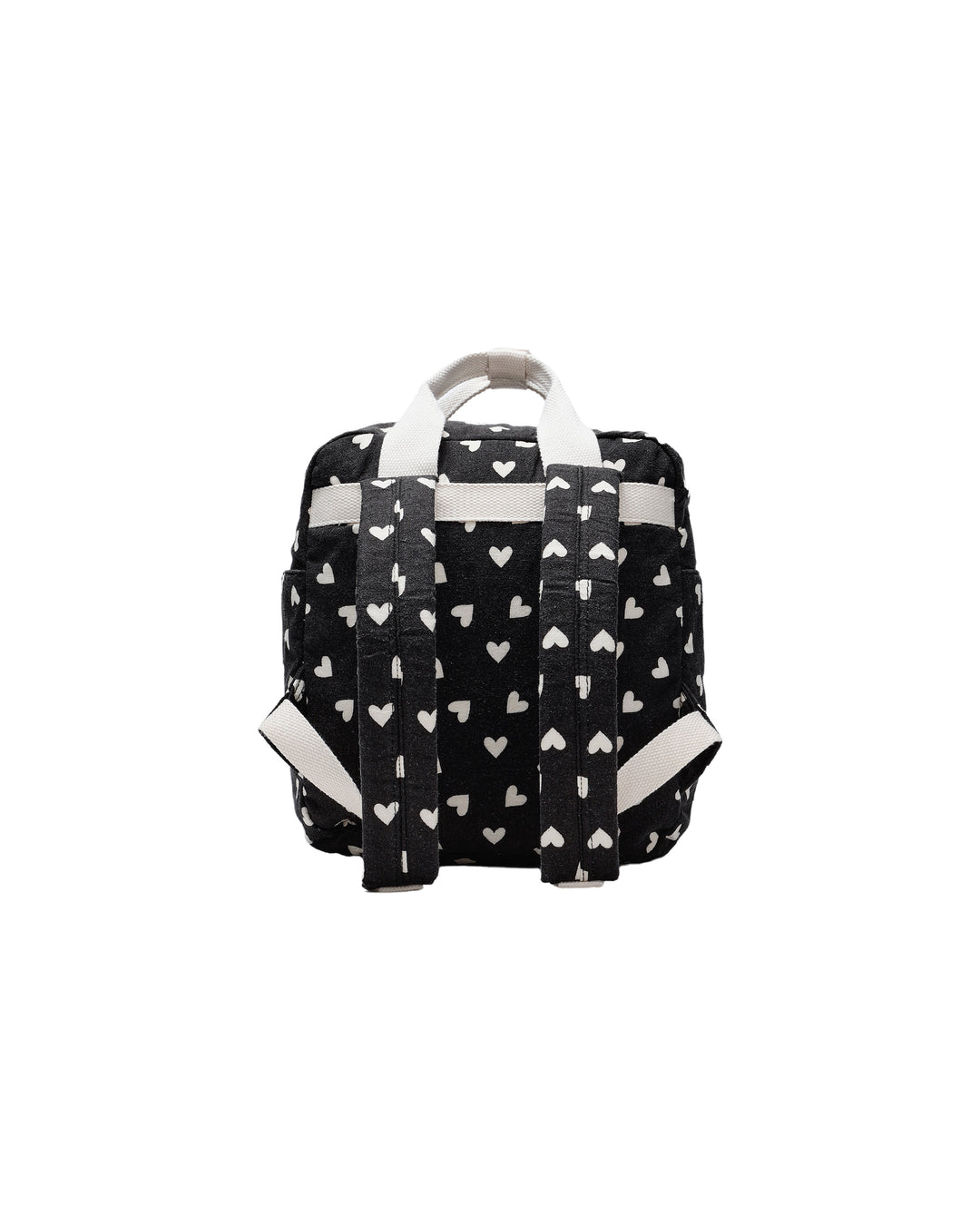 backpack mini heart print - black