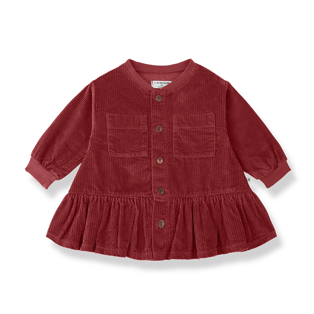 dress corduroy pocket button down - fiamma red