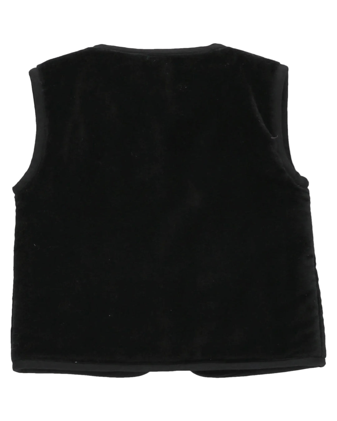 vest velour embroidered tie - black