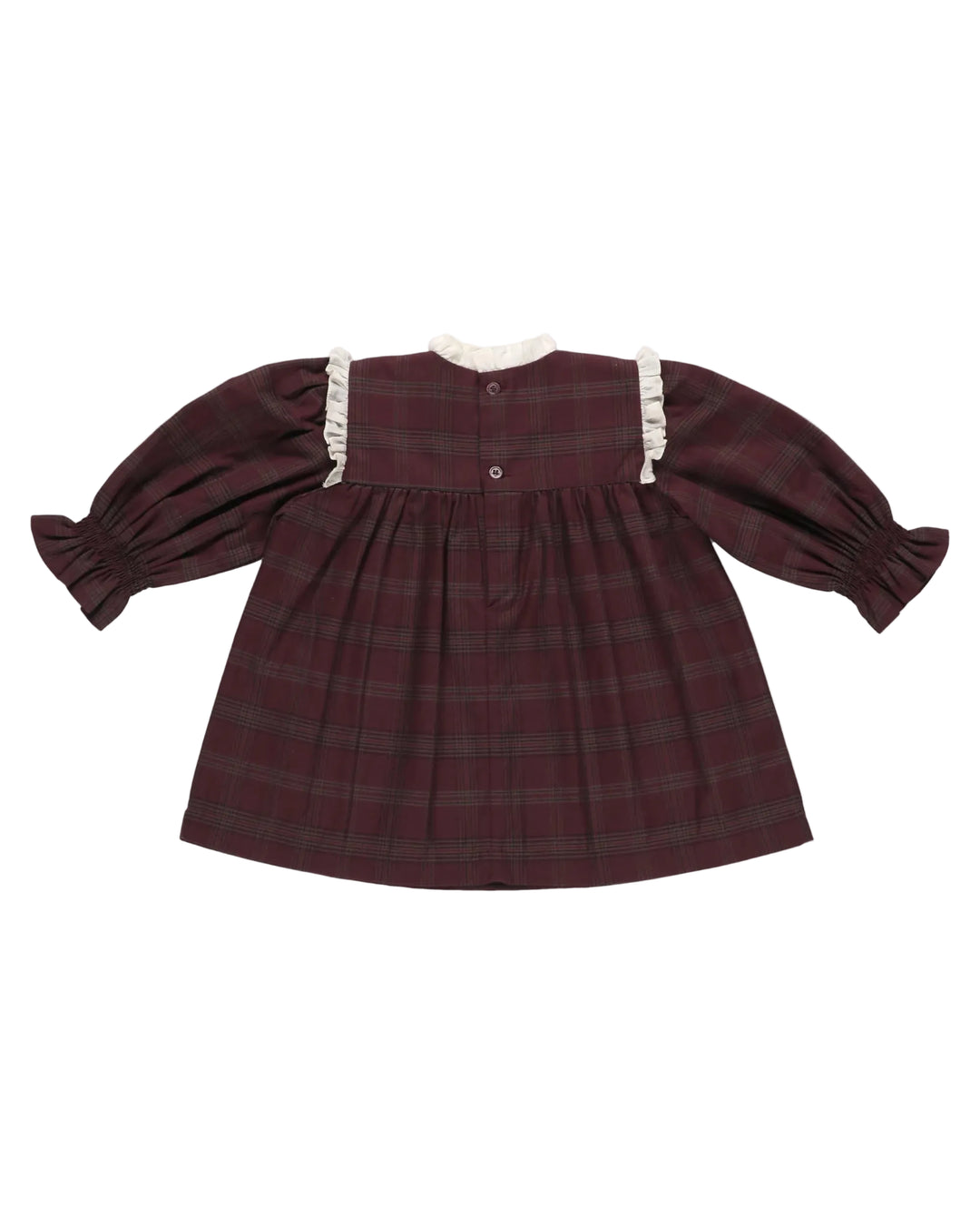 set outfit plaid ruffled shirt and bloomers - plum