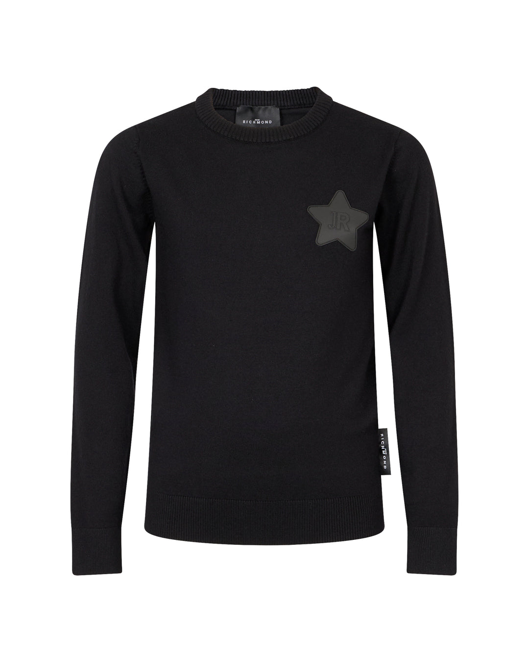 top l/s star logo sweater - black