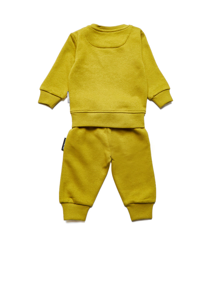set outfit logo sweatshirt and pants - avocado oil