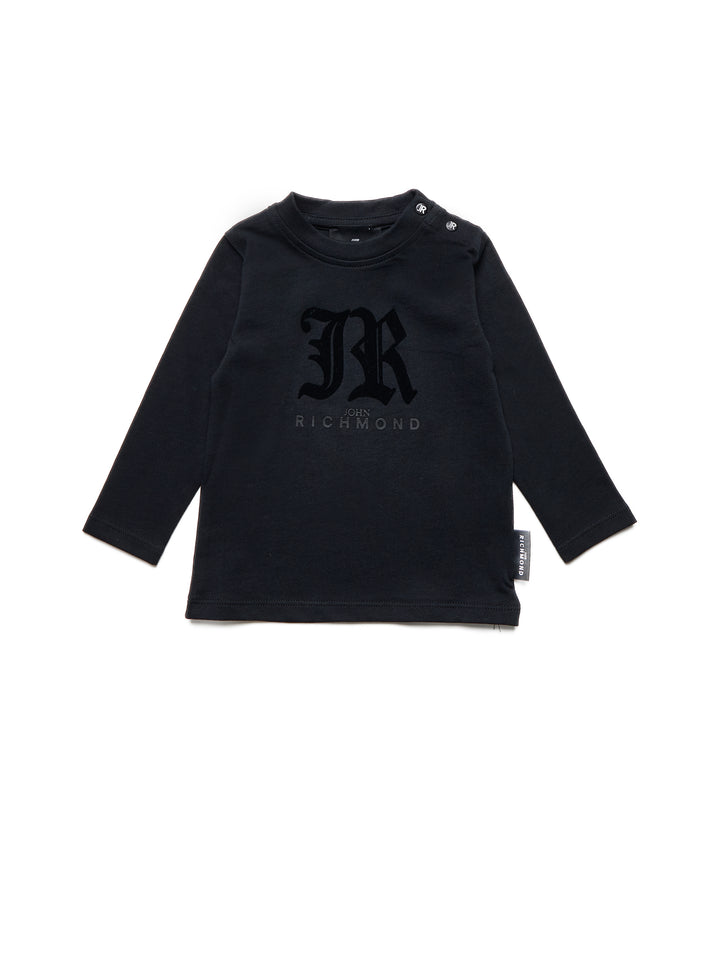 tee l/s felt logo - black