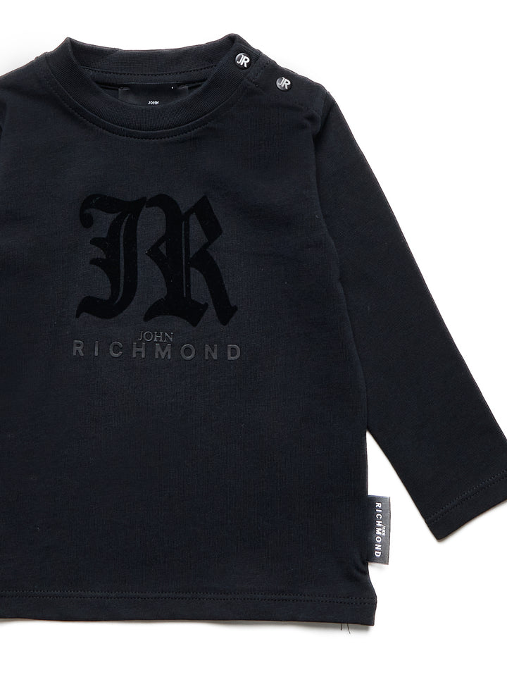 tee l/s felt logo - black