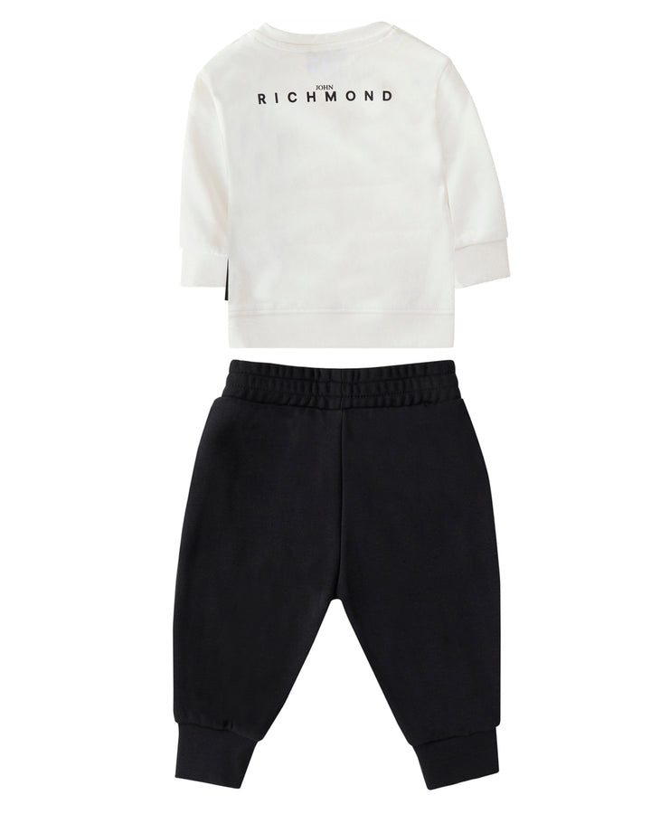 set outfit logo patch sweatshirt and sweatpants - off white/black