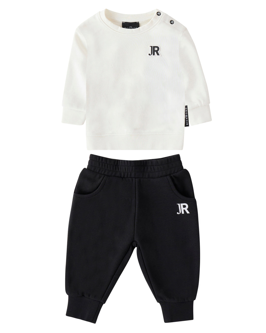 set outfit logo patch sweatshirt and sweatpants - off white/black