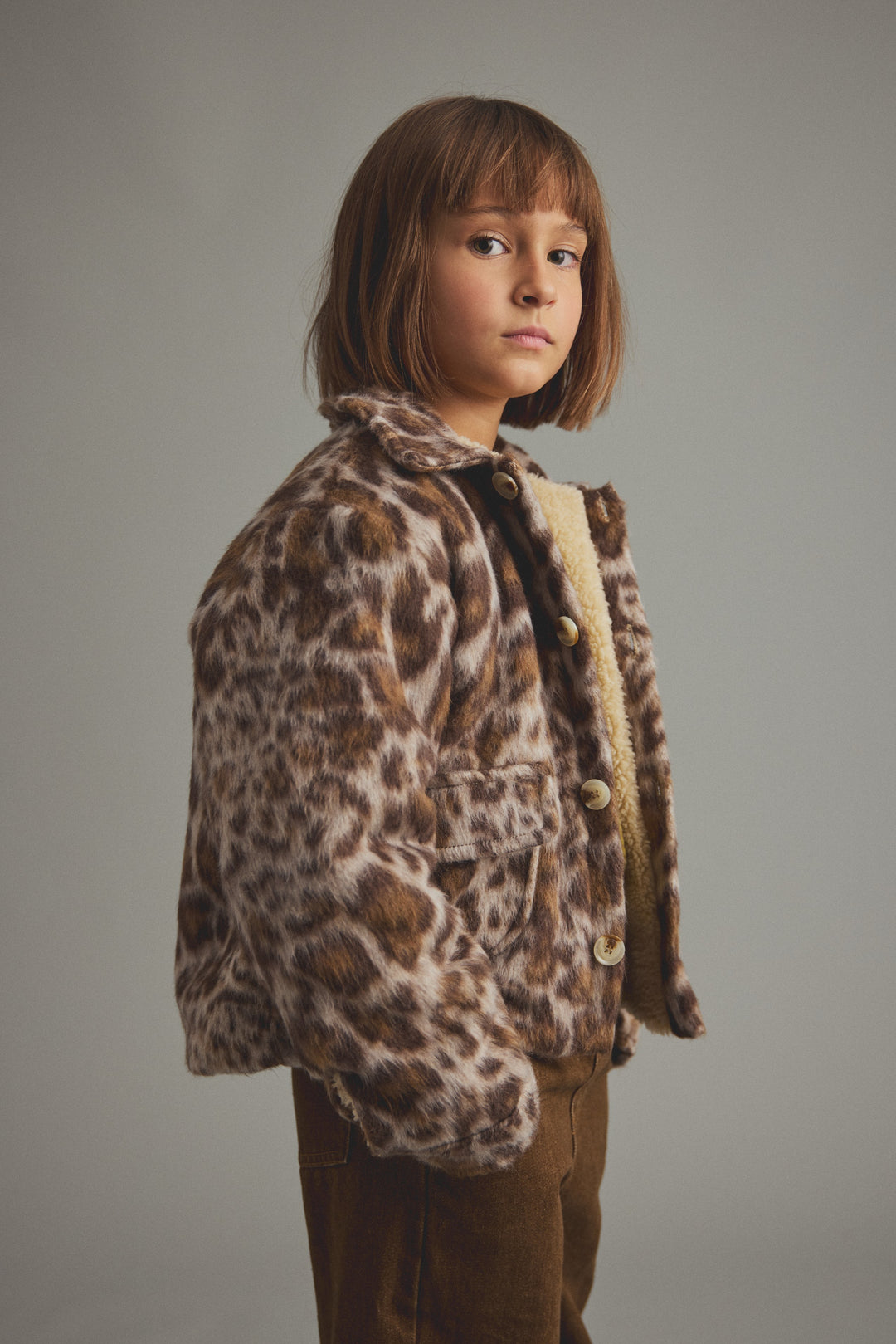 coat leopard print fur jacket with sherpa interior - animal print