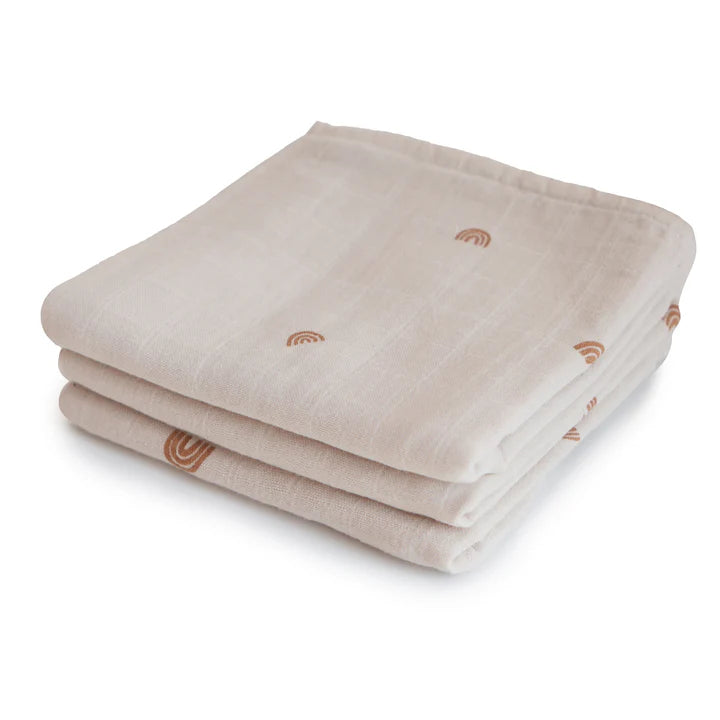 muslin cloth 3 pack - rainbow
