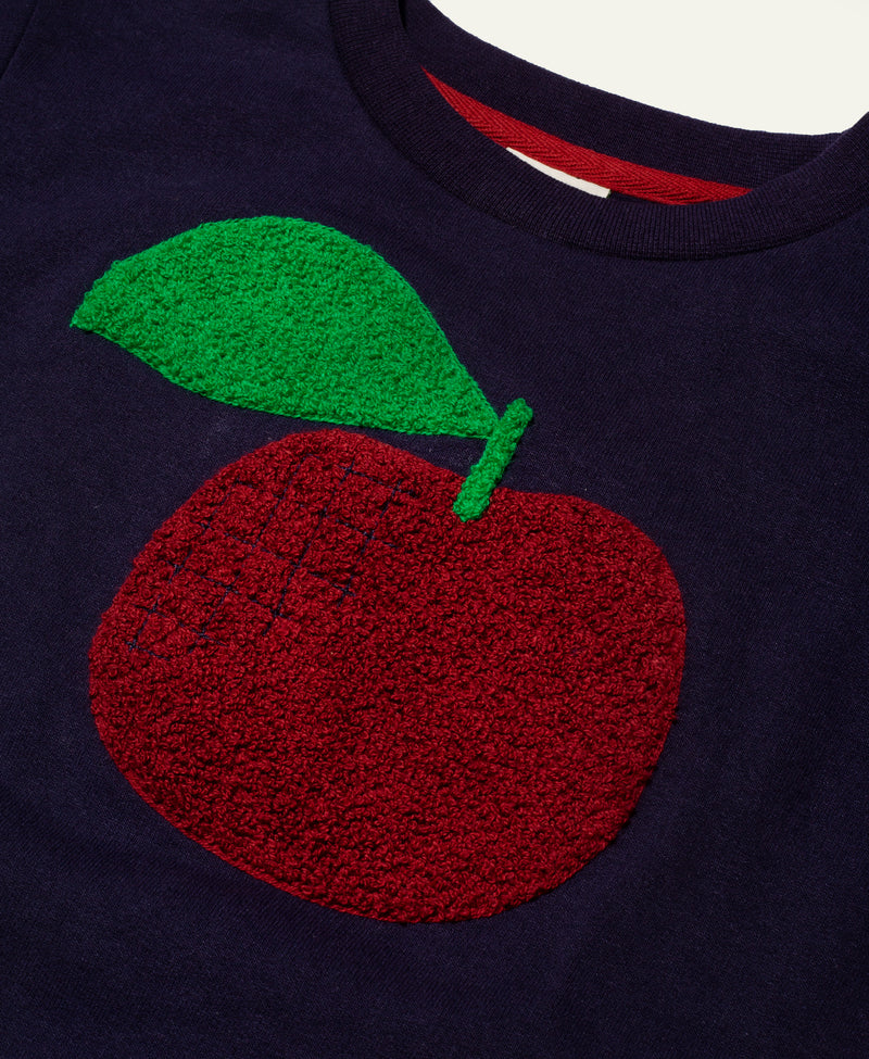 top l/s felt apple sweat - navy-410