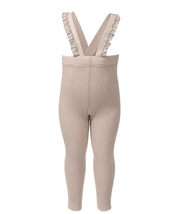 overall ribbed with ruffled suspender long - 214-bone