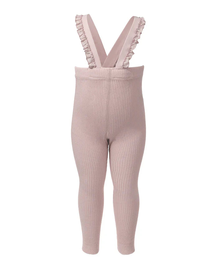 overall ribbed with ruffled suspender long - 214-bone