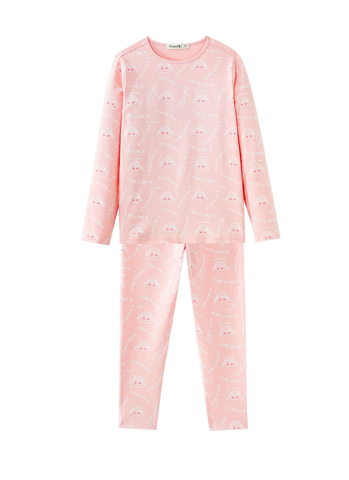 girlie printed pajama - light pink