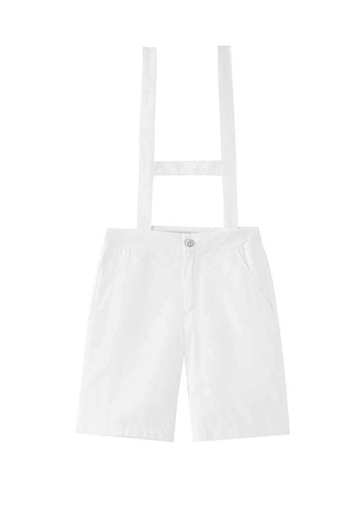 short suspender pant - white