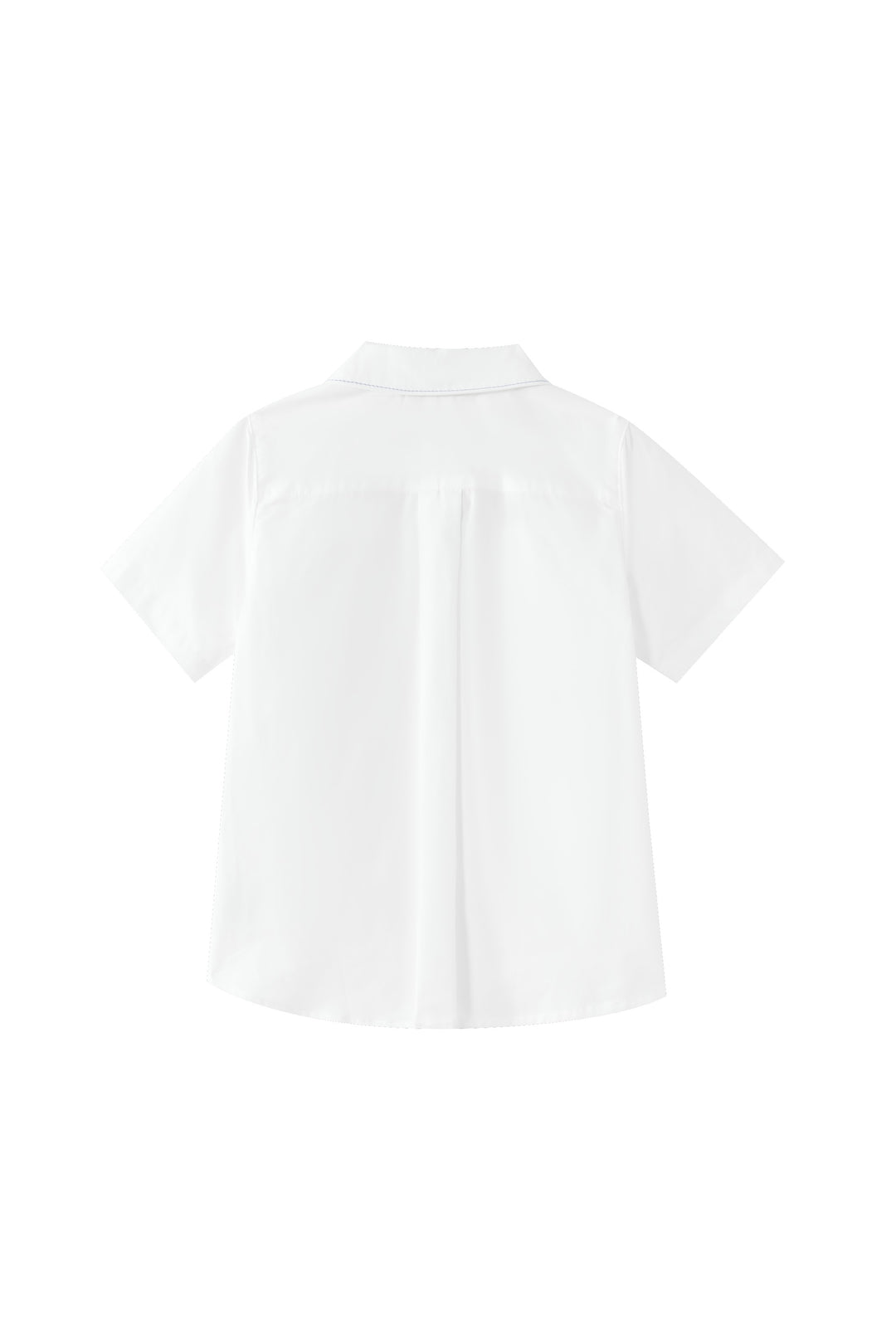 topstitched collared shirt - white/lavender