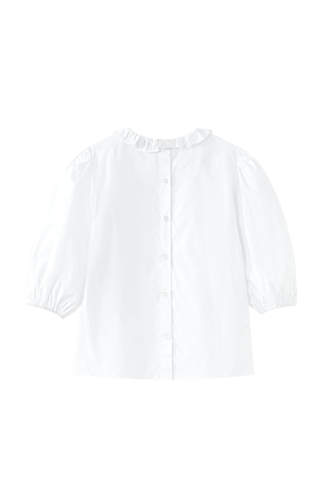 ruffle collar blouse - white