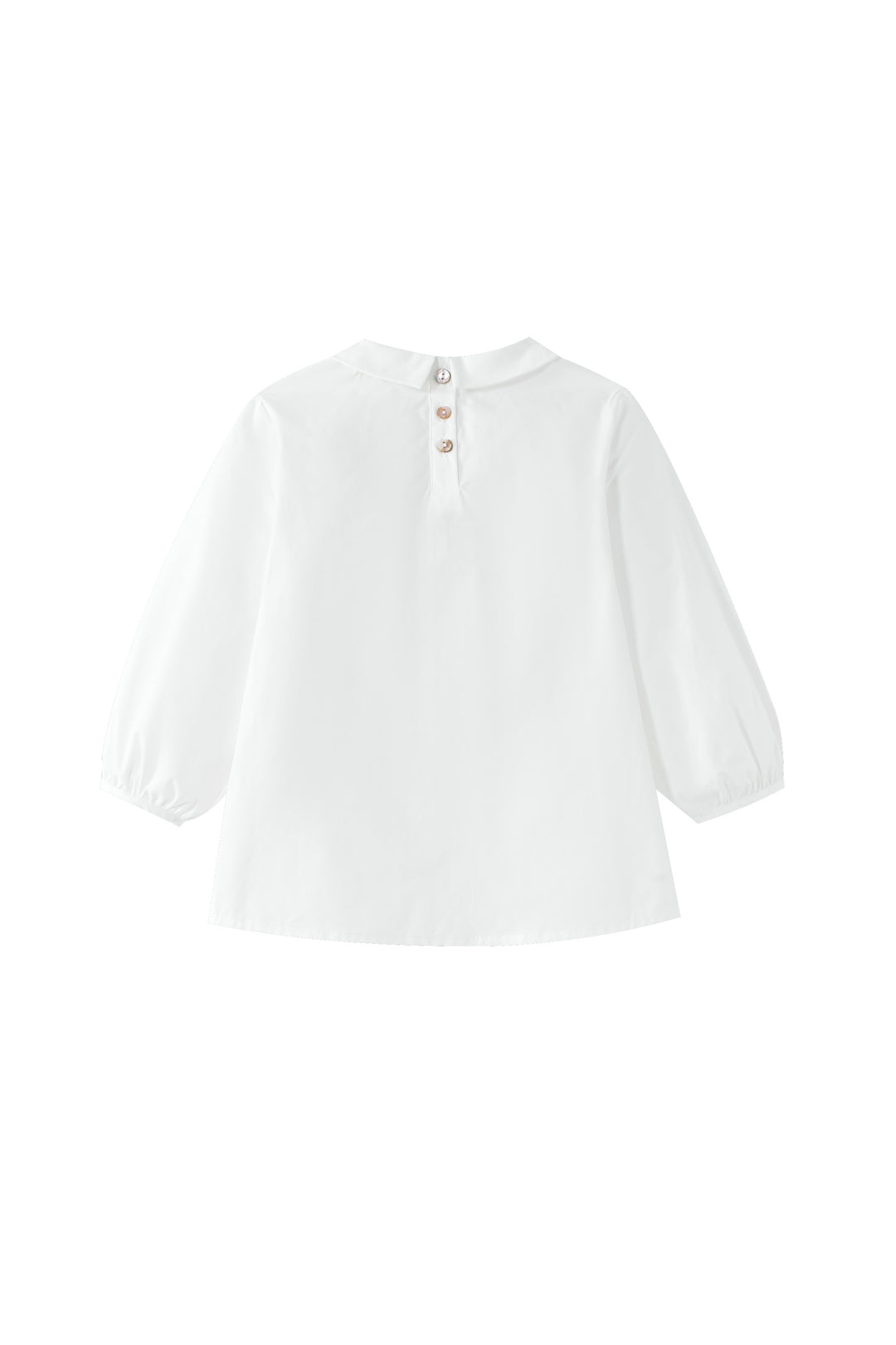 pintuck blouse with collar - white/lavender