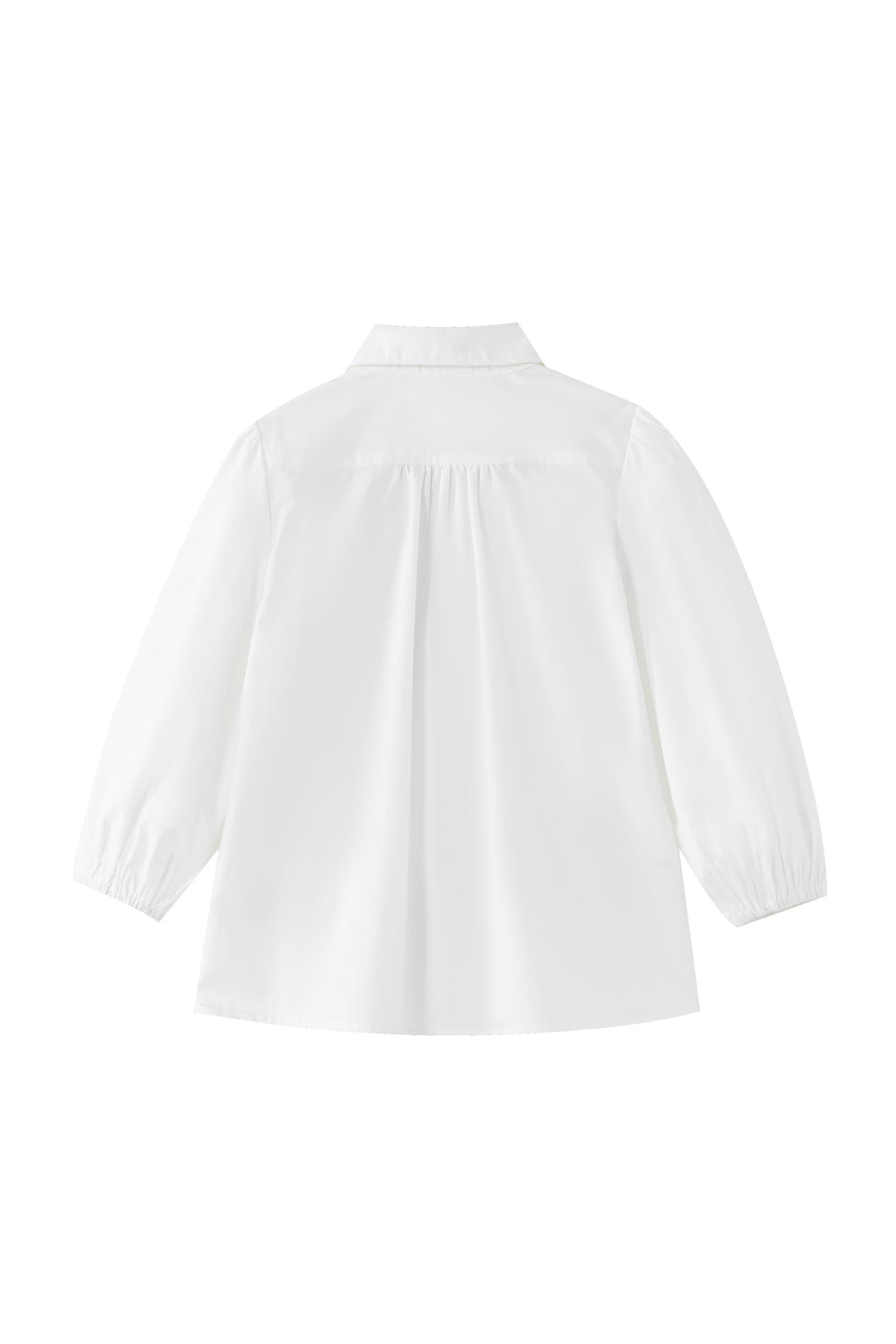 peter pan collared blouse with tucks - white