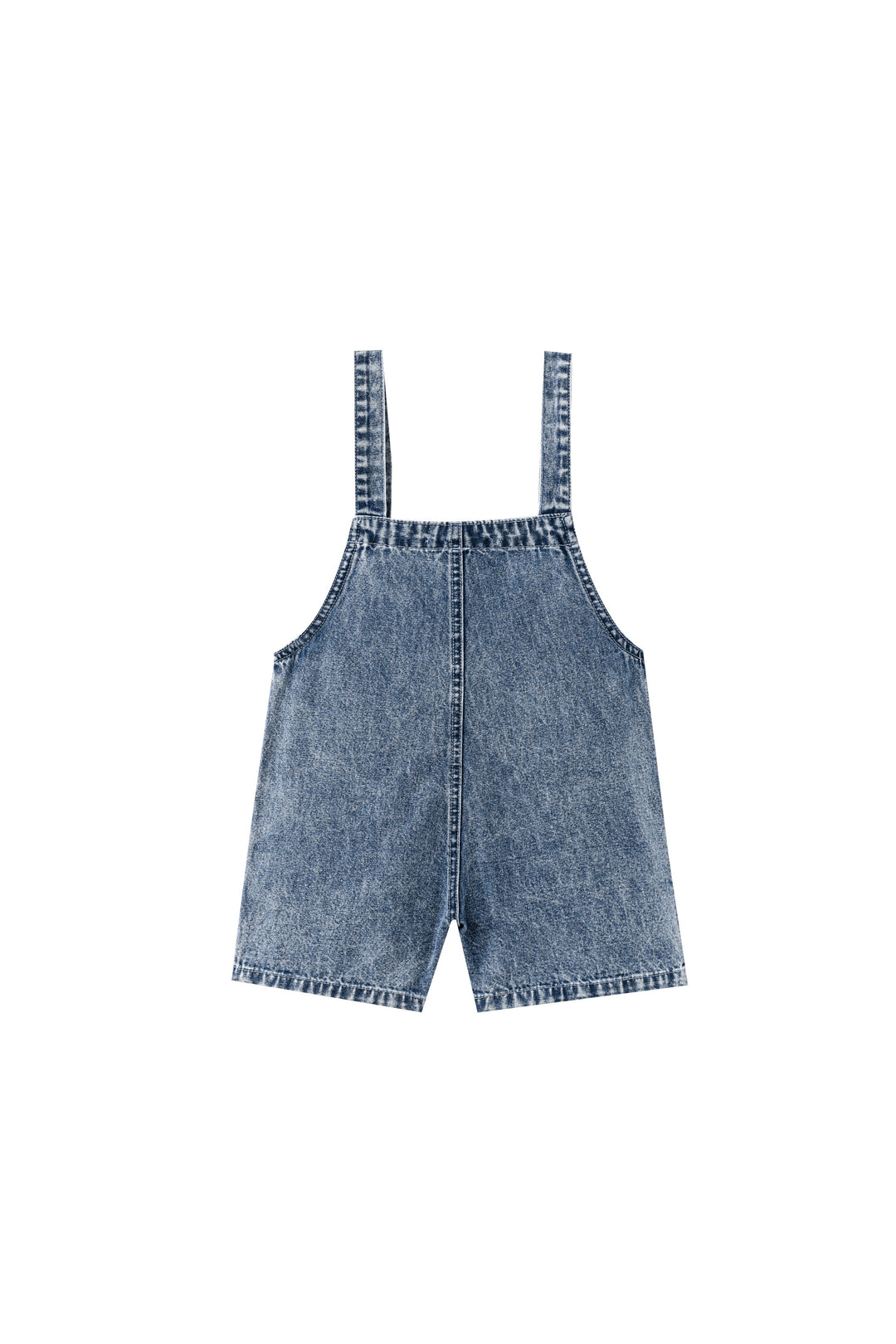 washed denim shortall - chambray
