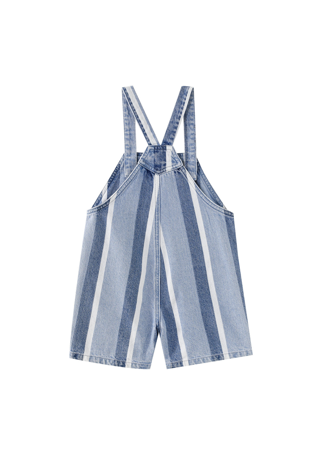 denim striped shortall - denim striped