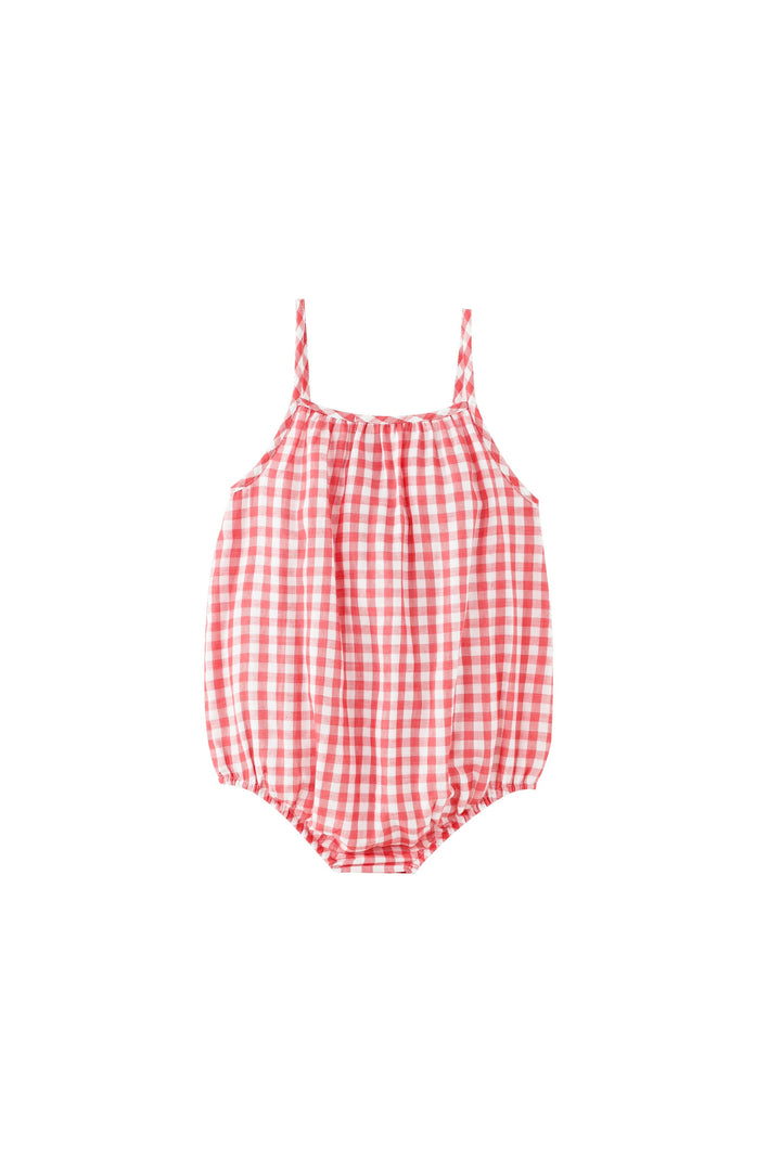 one piece gingham romper - sherbet multi