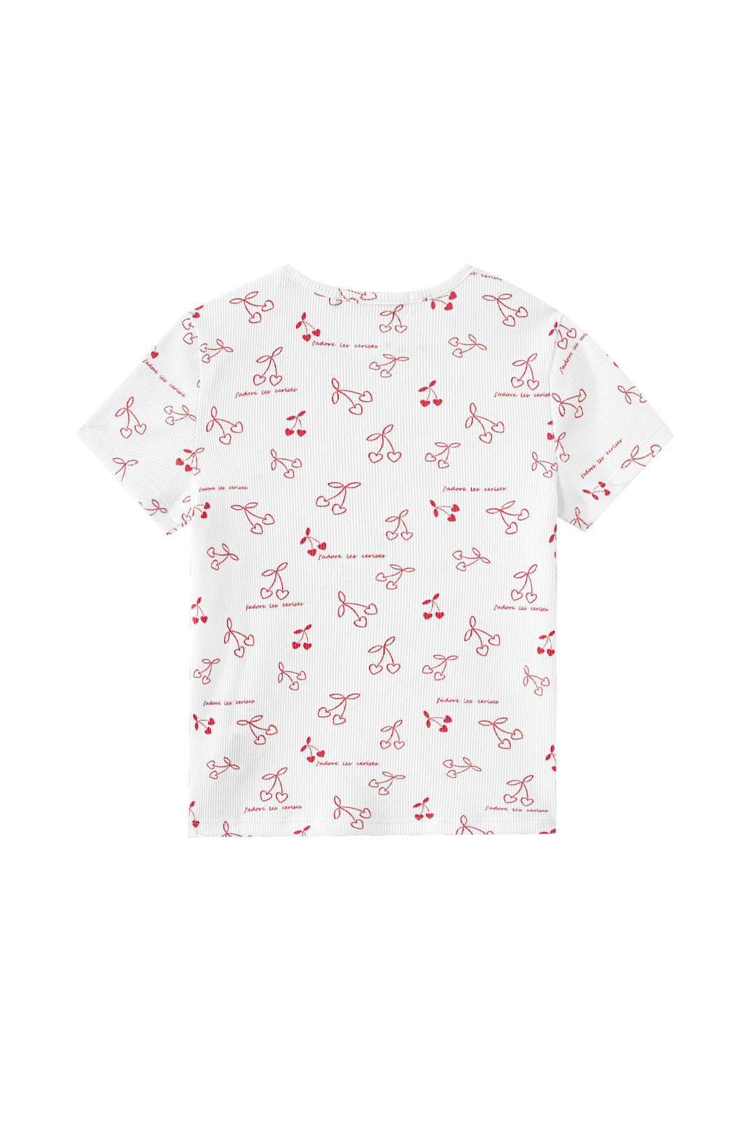 short sleeve cherry printed t-shirt - white