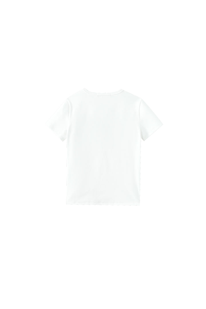 short sleeve horse and buggy printed t-shirt - white