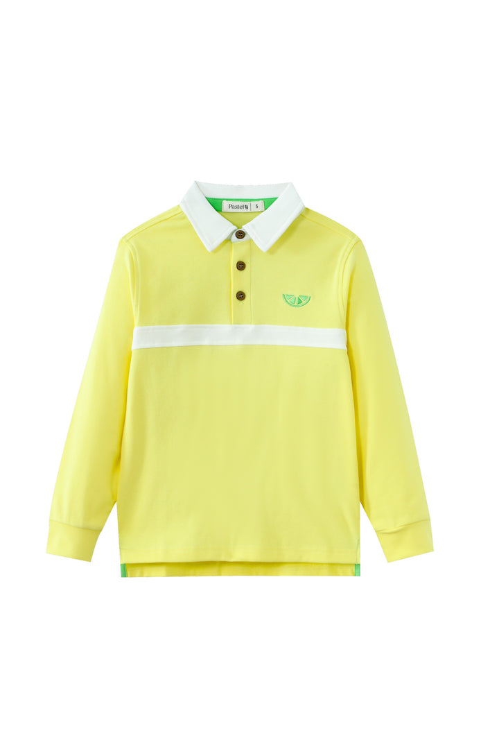 center stripe polo - yellow