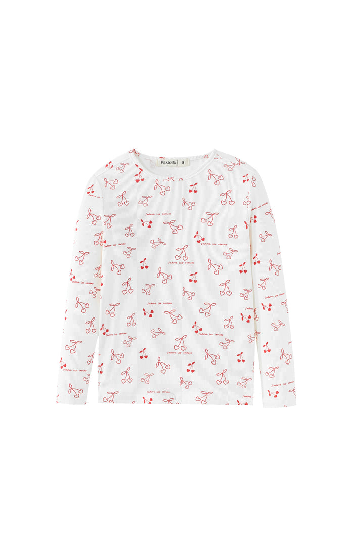 cherry printed t-shirt - white