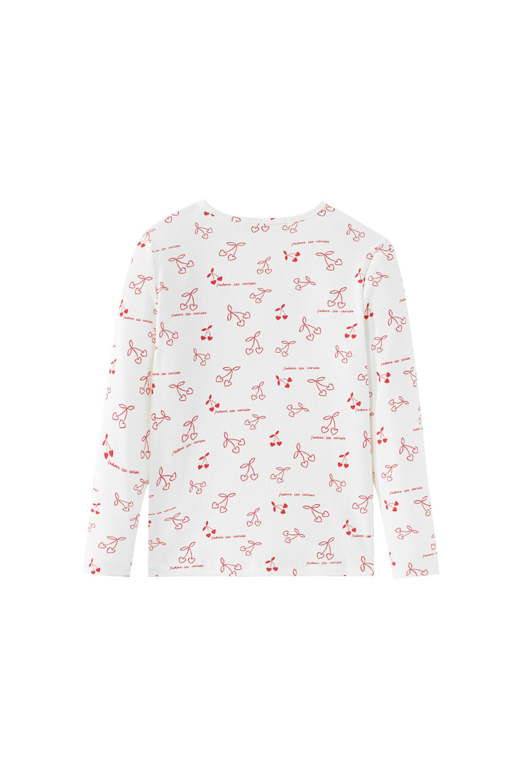 cherry printed t-shirt - white