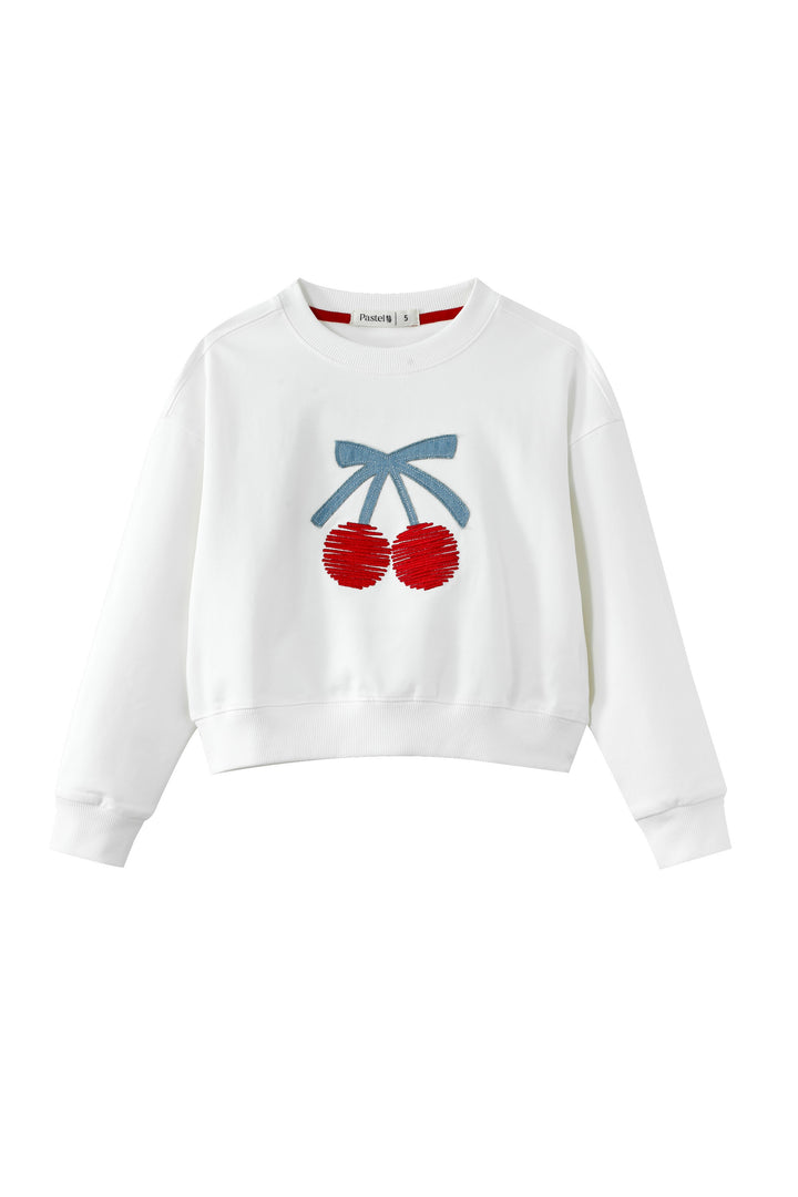 large cherry icon sweatshirt - white multi