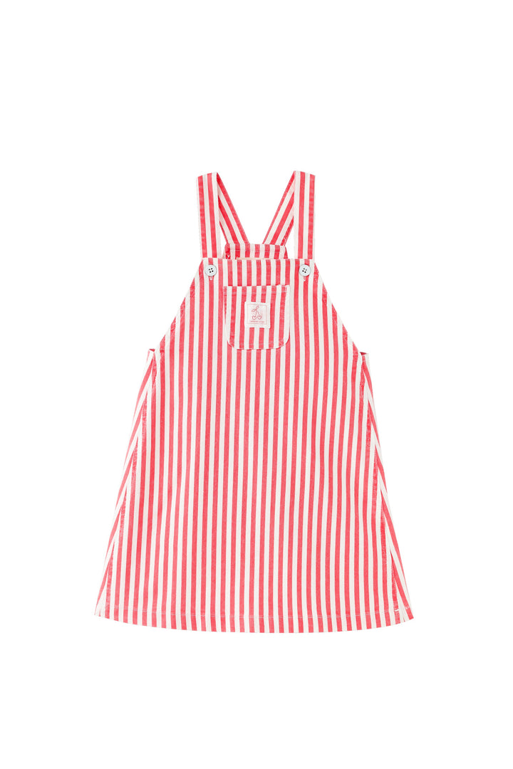 striped jumper with center pocket - red striped