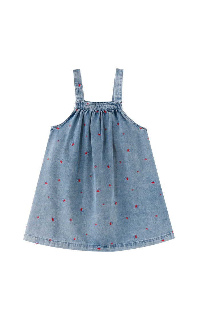 jumper with cherry embroidery - chambray