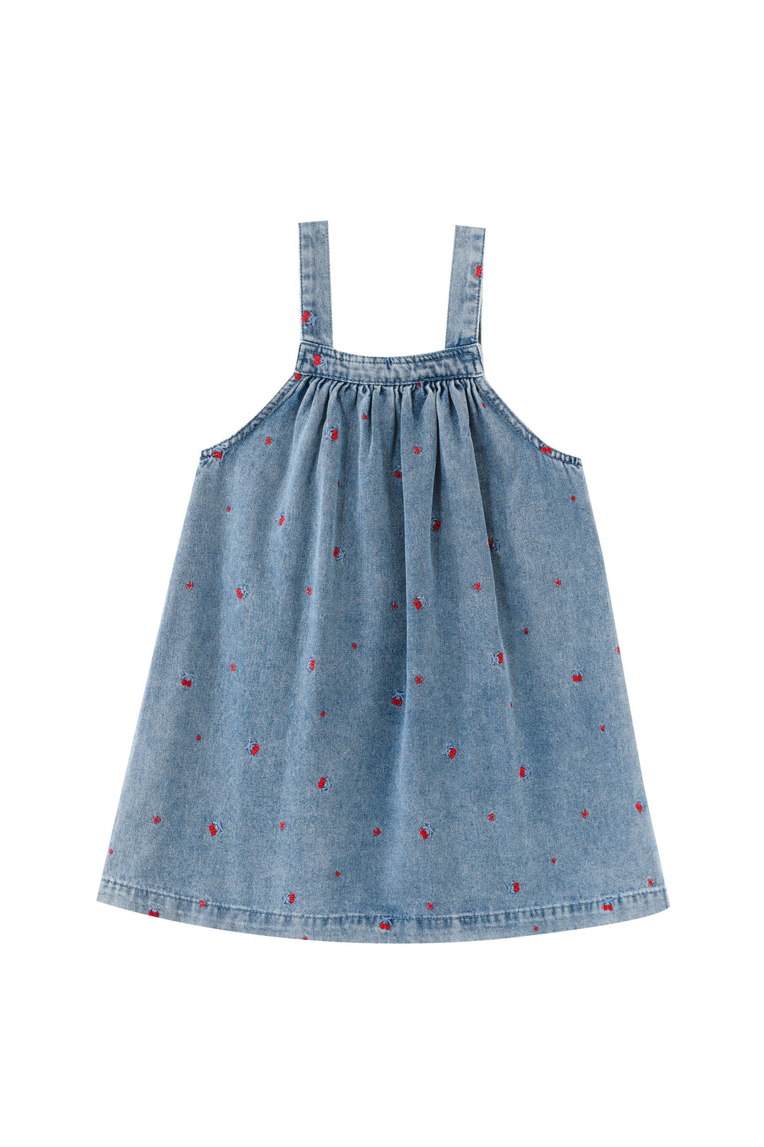 jumper with cherry embroidery - chambray