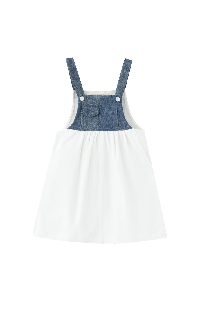 colorblock denim jumper - white/denim