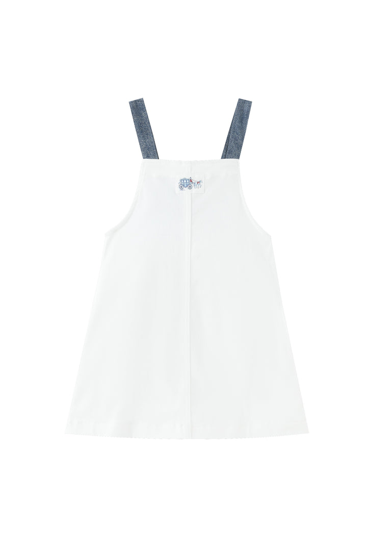 colorblock denim jumper - white/denim