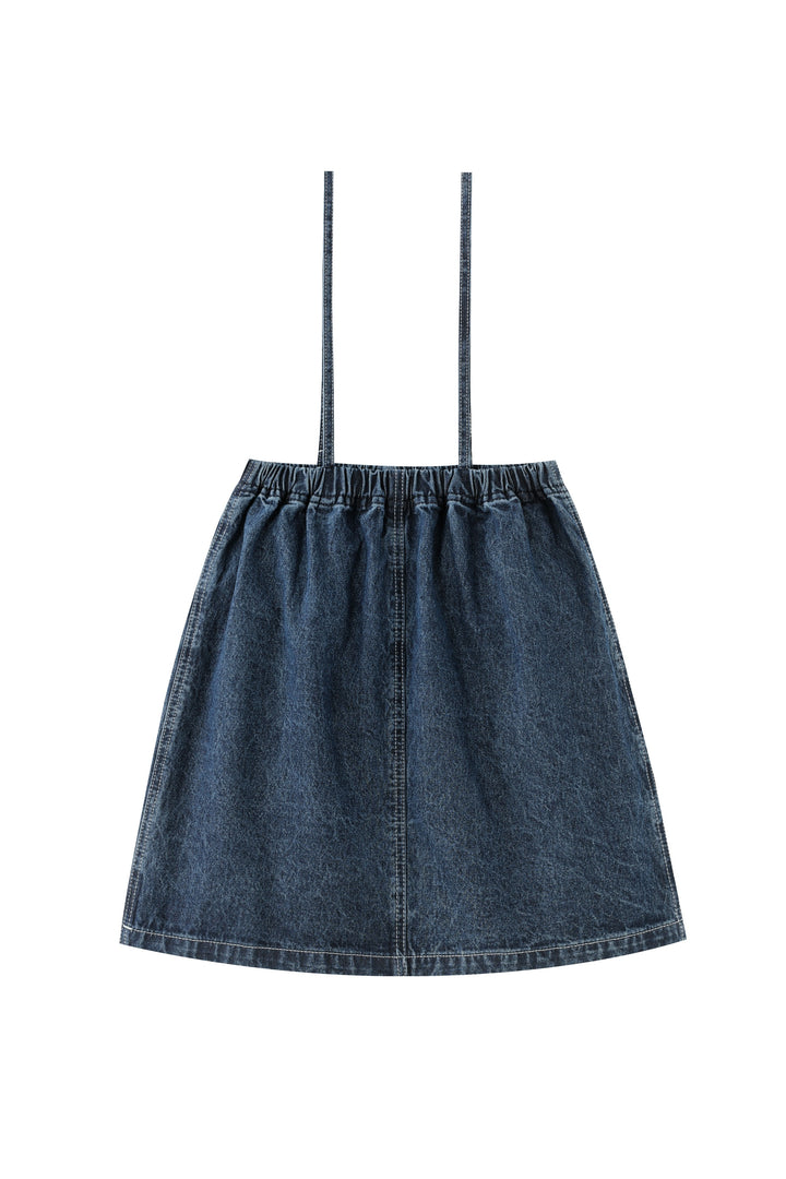 dress thin strapped jumper with pockets - denim