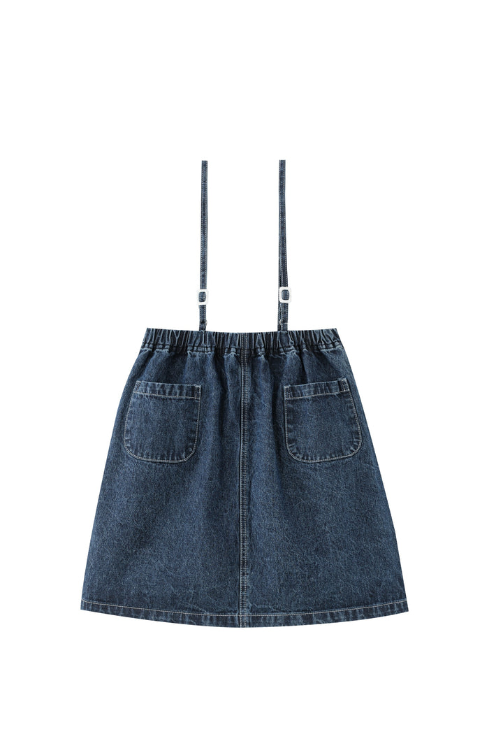 dress thin strapped jumper with pockets - denim