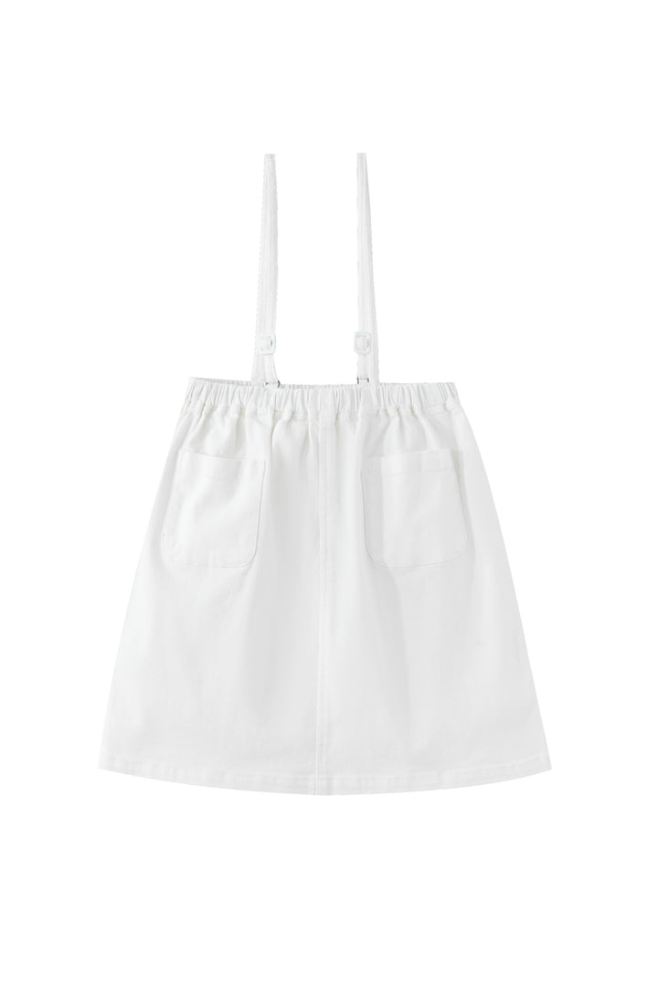 dress thin strapped jumper with pockets - white