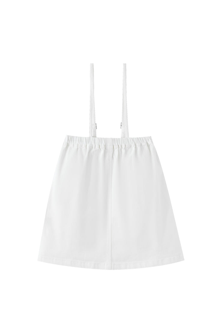 dress thin strapped jumper with pockets - white