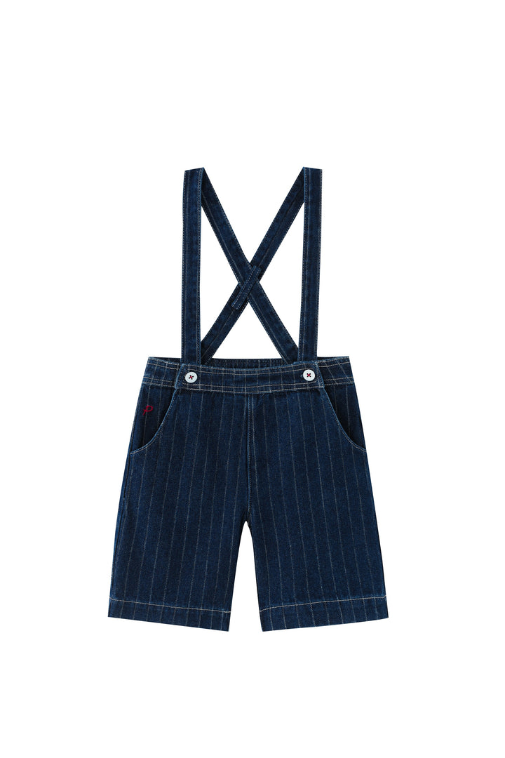 striped suspender pant - denim striped
