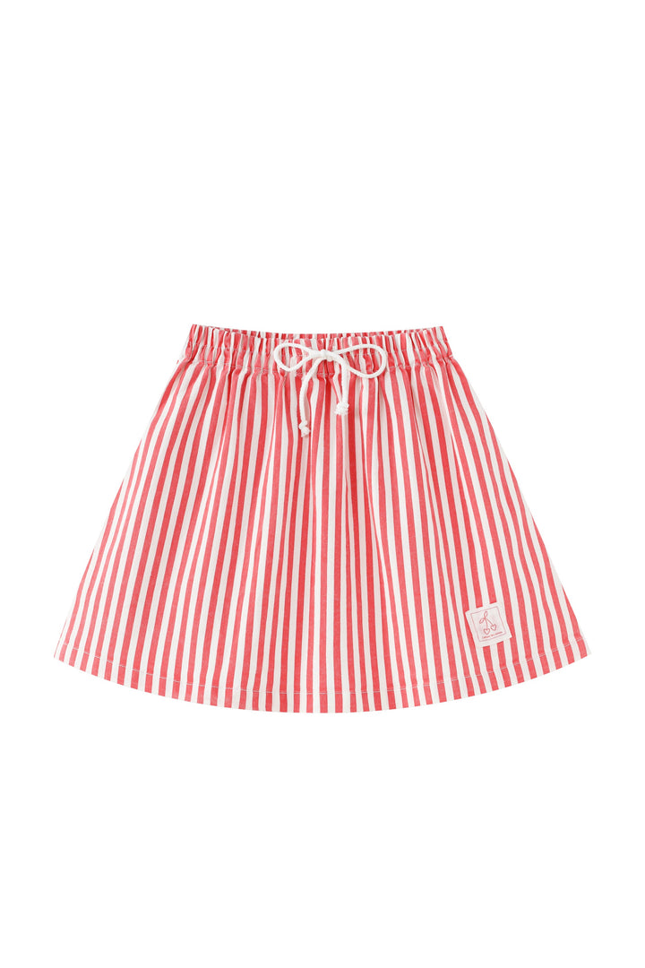 striped circle skirt - red striped