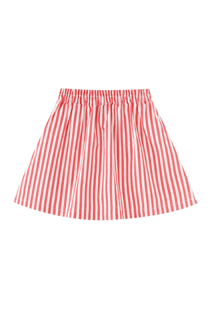striped circle skirt - red striped