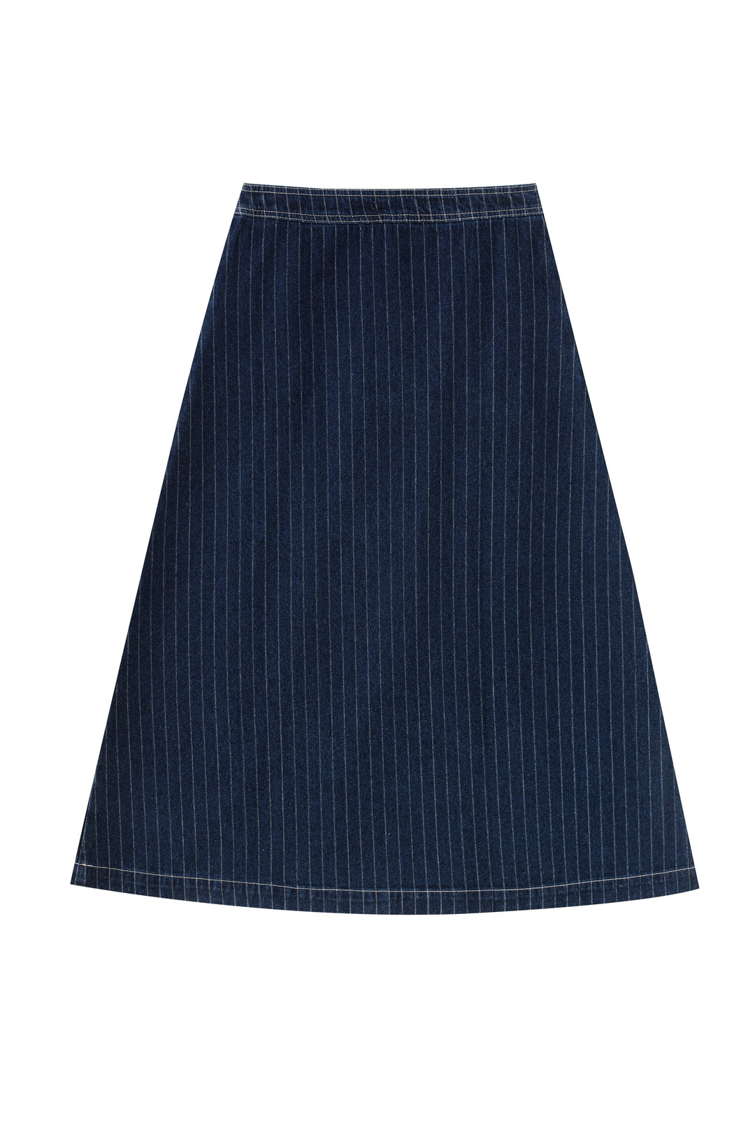 striped midi skirt - denim striped