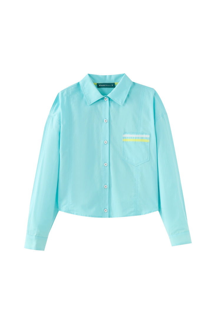 teen shirt with side pocket - blue